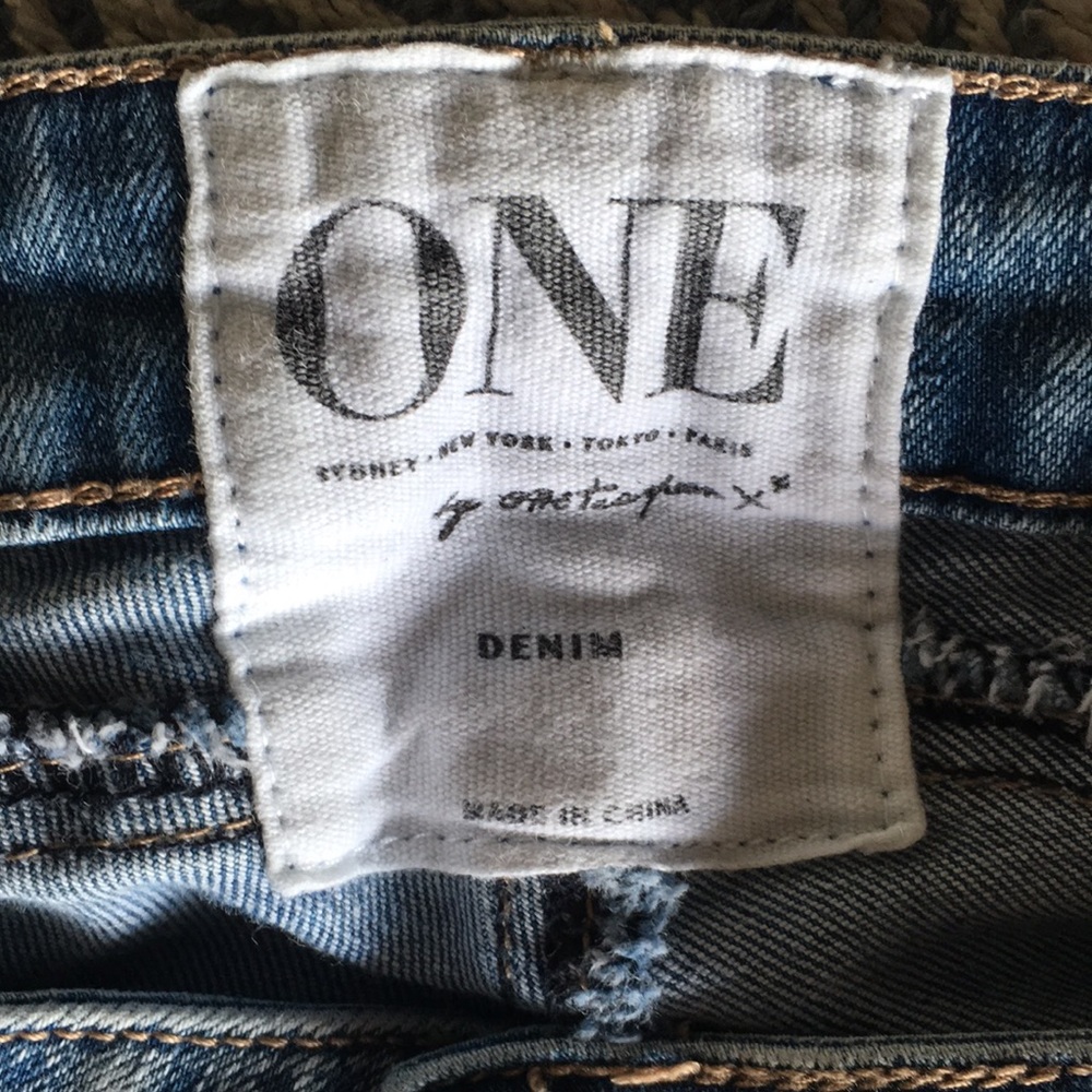 ONE TEASPOON DENIM “YARD BIRDS” SKINNY JEANS HIDDEN BUTTON FLY RAW HEM - Picture 10 of 15